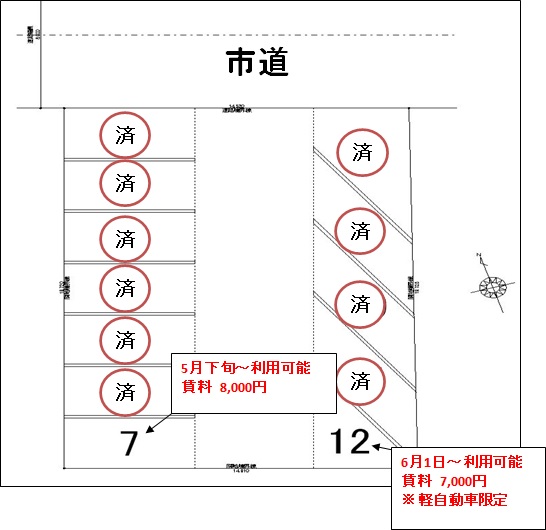秋田市山王駐車場　軽自動車用駐車スペースに空き予定がでました♪